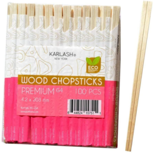 Karlash Wood Chopstick Premiun Quality (G4) 100 pcs 4.2 x 203 MM