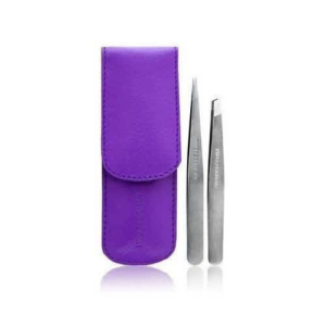Tweezerman 4048-p Petite Set Slant and Point In A Leather Case